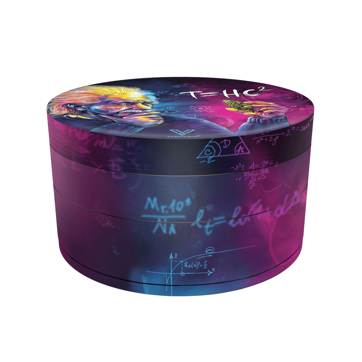 V Syndicate T=HC2 Einstein 4-Piece Grinder in Blue/Purple - Compact and Portable