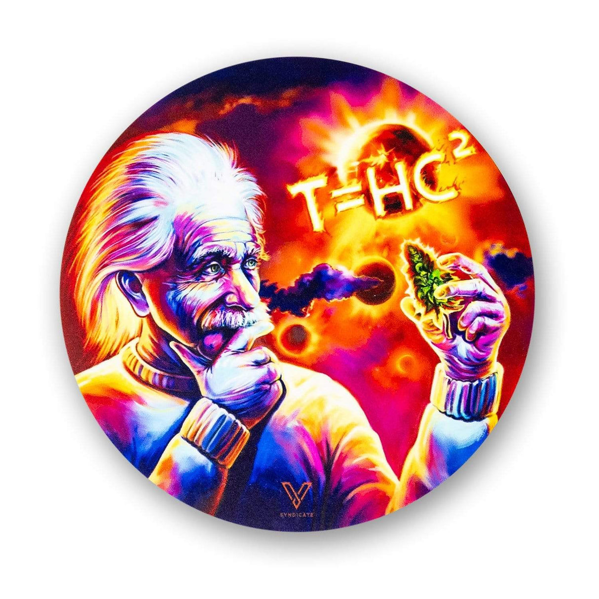 V Syndicate T=HC2 Einstein-themed Silicone Dab Mat, Heat-Resistant, Nonstick, Multicolor