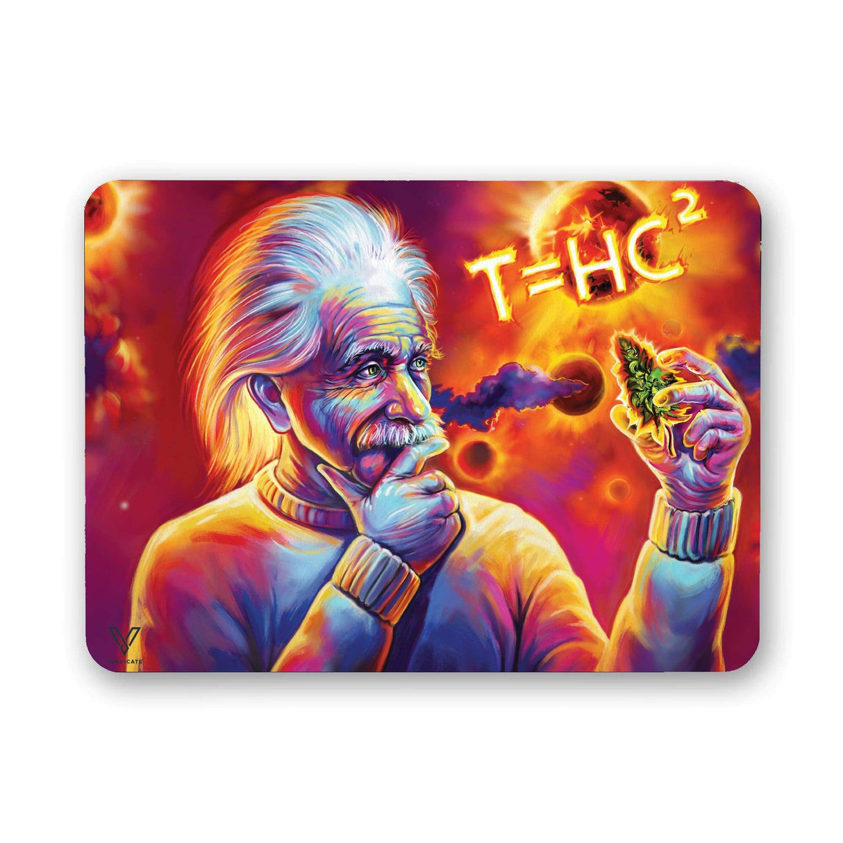 V Syndicate T=HC2 Solar Diesel Slikk, Multicolor Silicone Dab Mat with Einstein Design