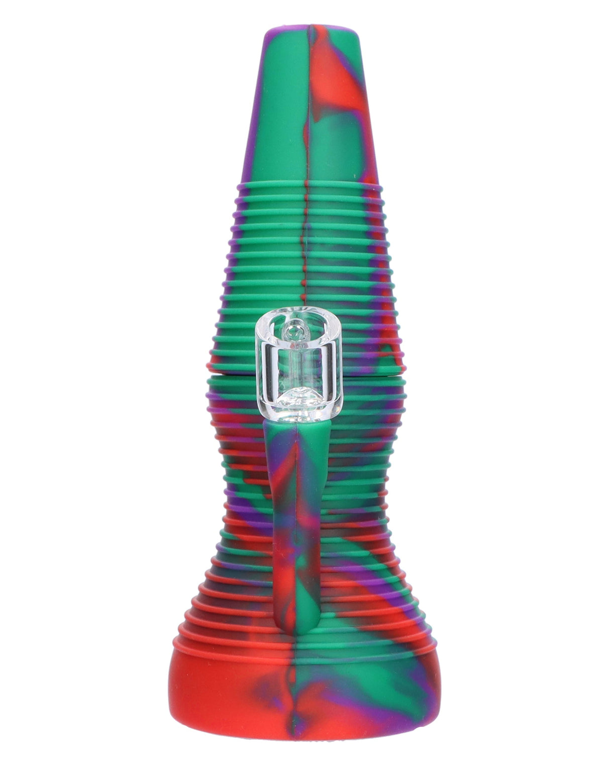 Compact Valiant Purple Silicone Dab Rig, Multicolor, with Quartz Banger for Concentrates, Front View