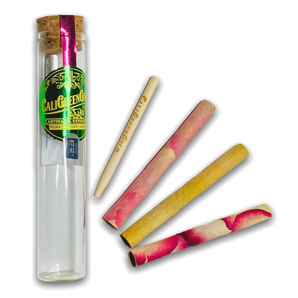 CaliGreenGold LaRosé Spiral Filter Rose Petal Cones 2g, 3-Pack Front View