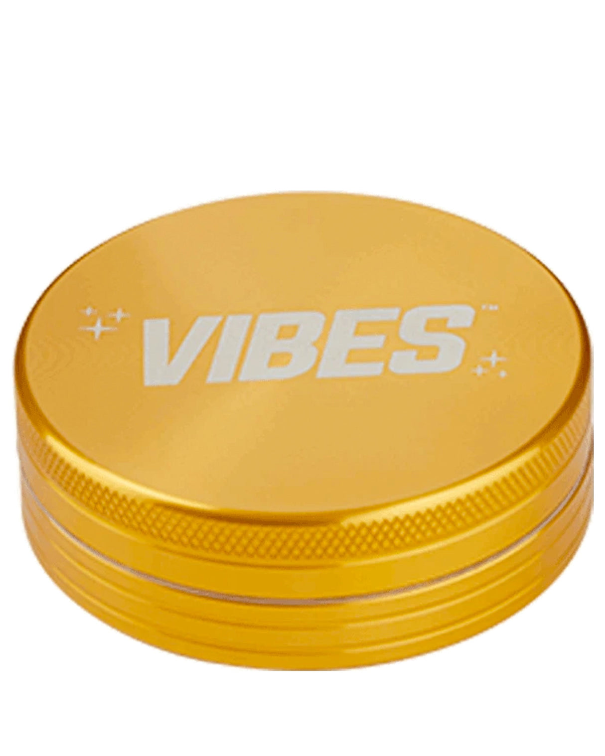 Vibes 2-Piece Aluminum Grinder in Gold - Compact and Portable Design