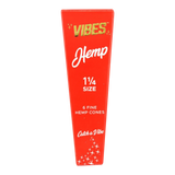 VIBES Hemp Cones 1 1/4" Size - 30 Pack, Unbleached Rolling Papers Front View