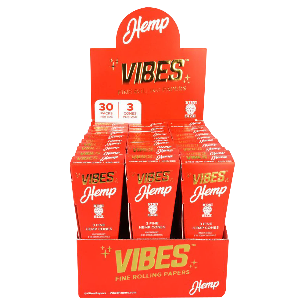 VIBES 30-Pack Premium Hemp Rolling Cones