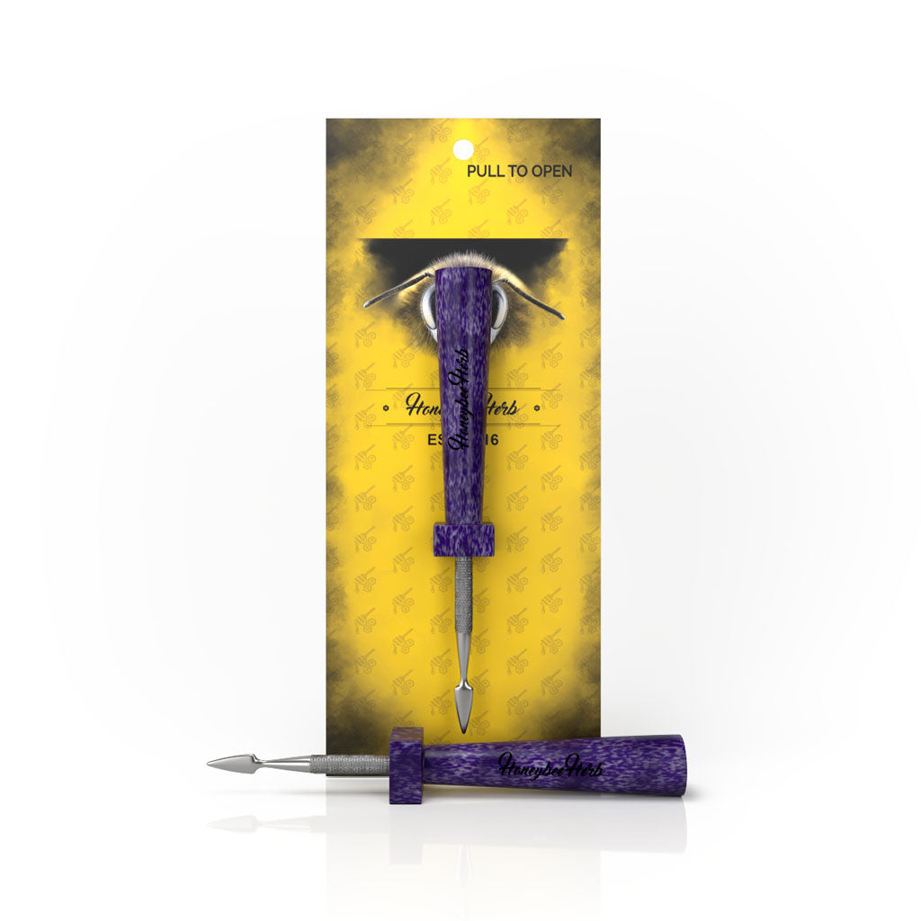Honeybee Herb Classic Resin Dab Tool in Violet with Packaging