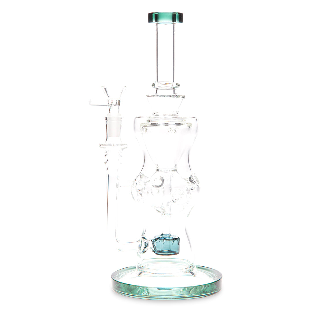 Medusa Customs 12" Inside Out Recycler Dab Rig with Intricate Glasswork - Front View