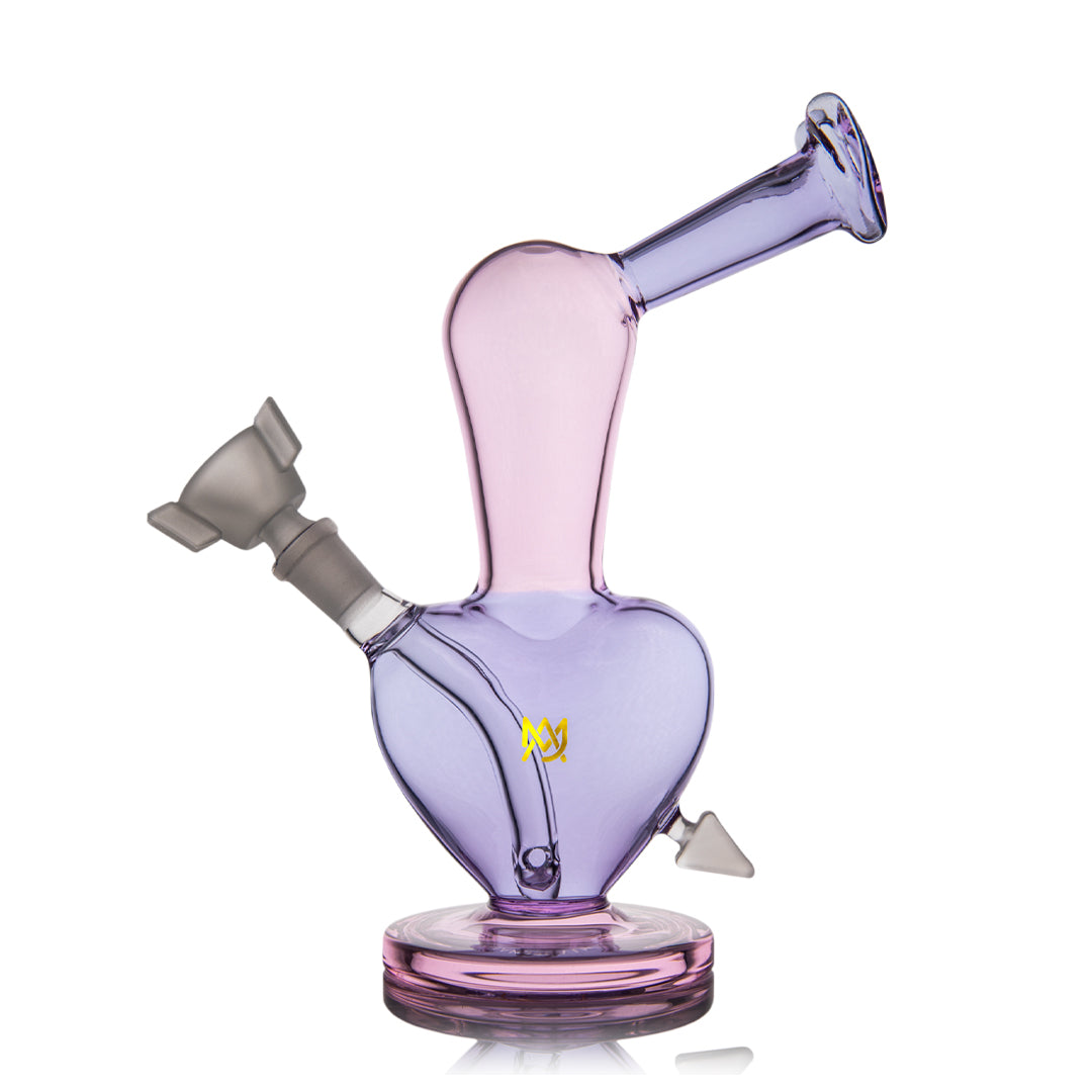 MJ Arsenal Burning Heart Bong - Compact Pink Glass with Heart Chamber