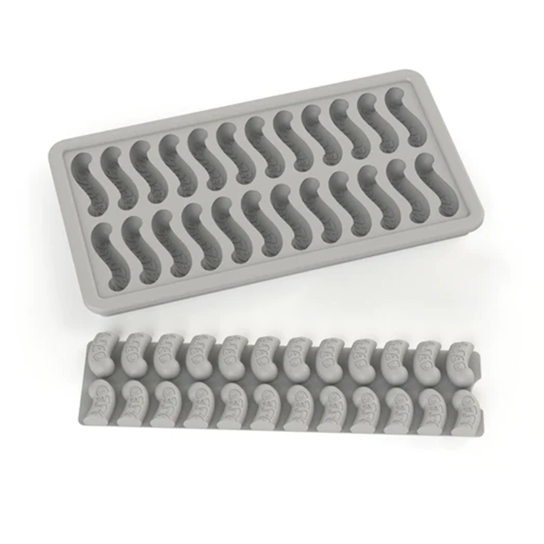 LEVO Oil Silicone Mold for Gummy Worms, top view showcasing cavity detail, perfect for edibles