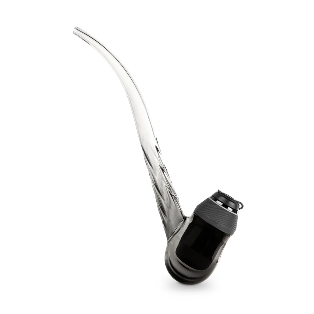 Puffco Wizard Pipe in Black - Ergonomic Hand-Blown Glass, Angled Side View