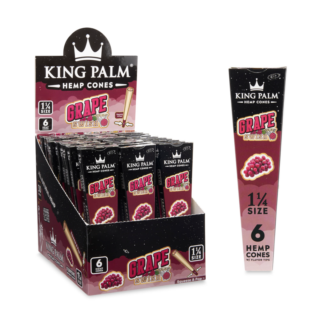 King Palm Grape Swish Pre-Rolled Cones Variety Pack Display, Tobacco-Free