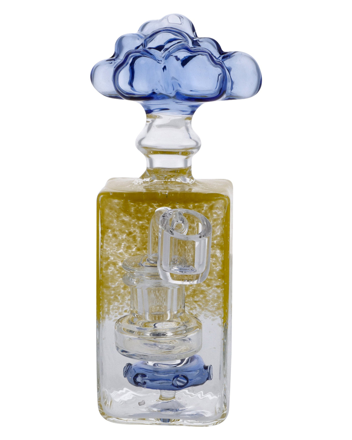 Valiant Distribution Yellow Quartz Bubbler with Banger Hanger Design, 7 Inches - Front View