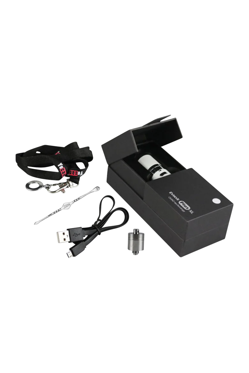 Yocan Evolve Plus XL Vaporizer with USB Charger and Accessories, Black, Top View
