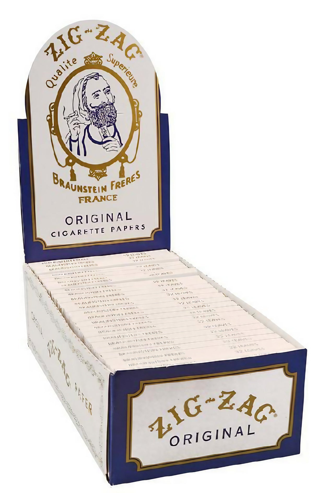 Zig Zag White Single Wide Rolling Papers 24 Pack, compact design, front view on white background