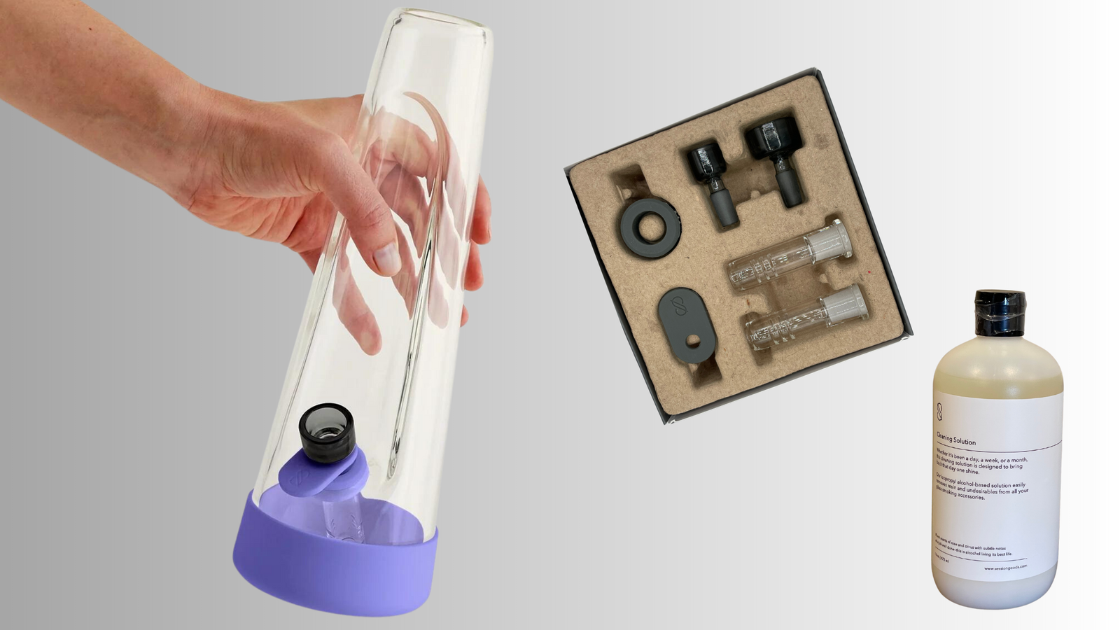 minimalist cannabis accessories, simplistic bong, clean smoking setup