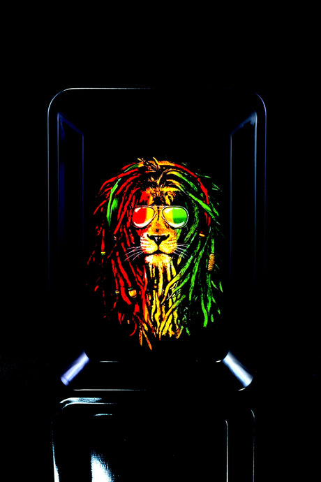 Small Art Metal Rolling Tray – 7″ × 5″ – Select Design