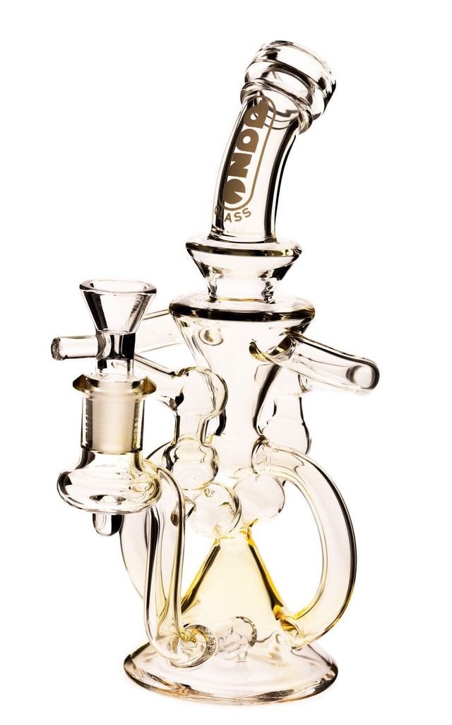 Daze Glass - 9" Fumed Glass Water Pipe Recycler with Perc - Front View