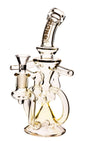 Daze Glass - 9" Fumed Glass Water Pipe Recycler with Perc - Front View