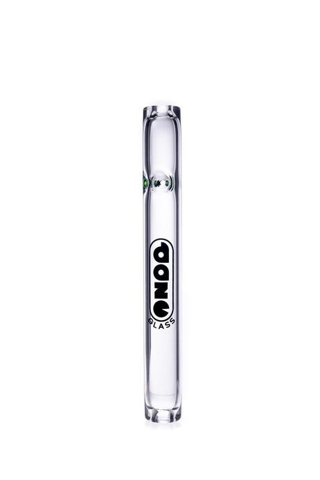 Daze Glass - 7" Clear Glass Steamroller Hand Pipe Front View with Logo