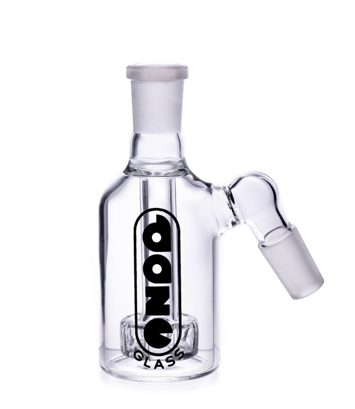 Daze Glass - 14mm Clear Ash Catcher with Circ Perc, Front View on White Background