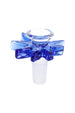 14 mm Male Leaf Bowl Slide – Blue Glass