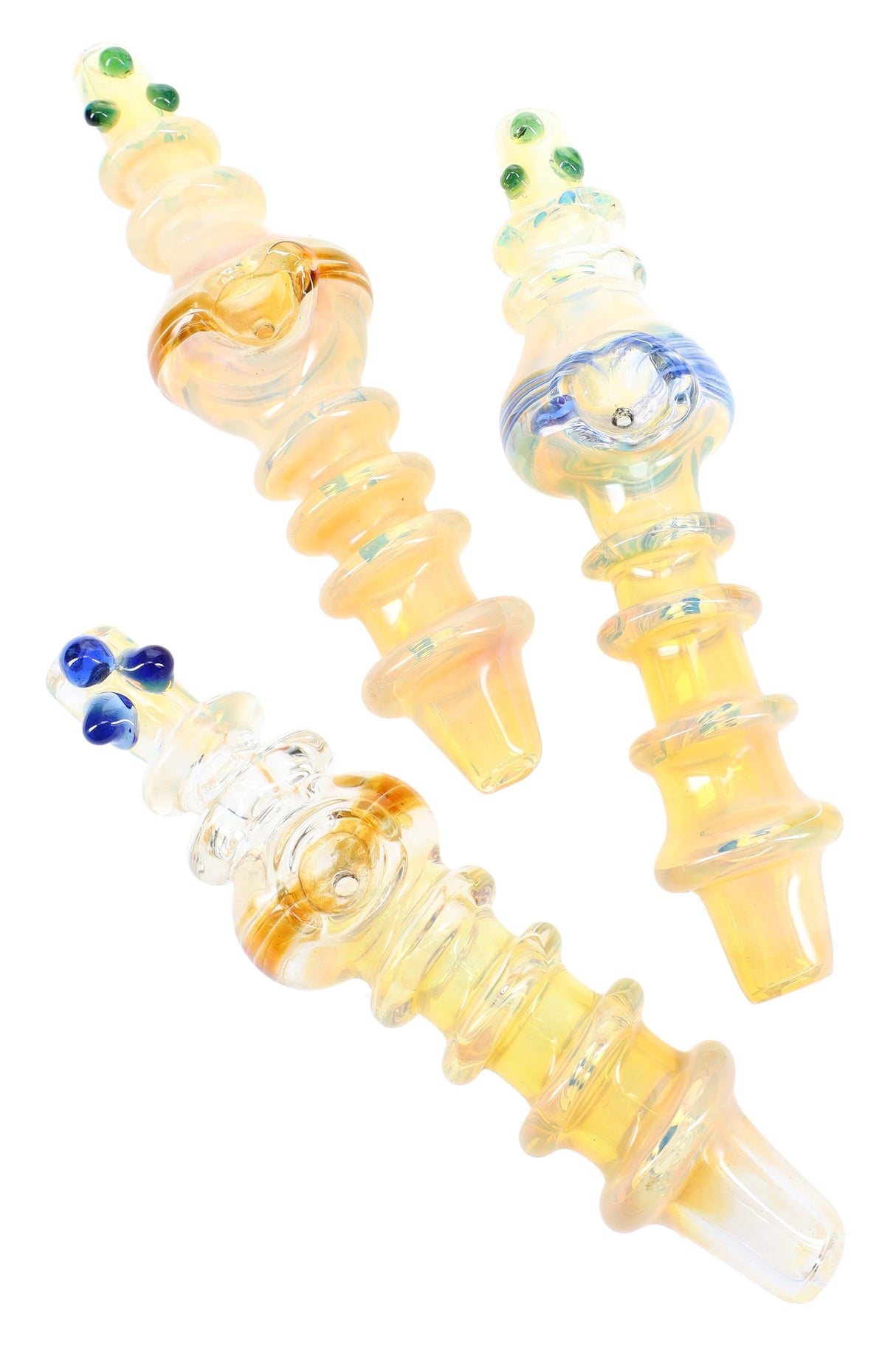 Silver Fumed Rings Glass Steamroller “Ring Runner” – 6½″ – Assorted Colors