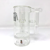 AFM 4" Honeycomb Perc Glass Ash-Catcher 14mm Borosilicate, Front View on White