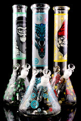 GoG Glow-in-the-Dark Decal Beaker Bong – Ice Pinch – 14″ – Assorted