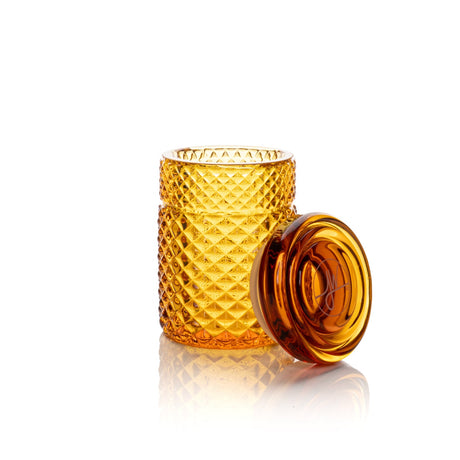 Jane West Twenties Collection Amber borosilicate glass jar with silicone-sealed lid