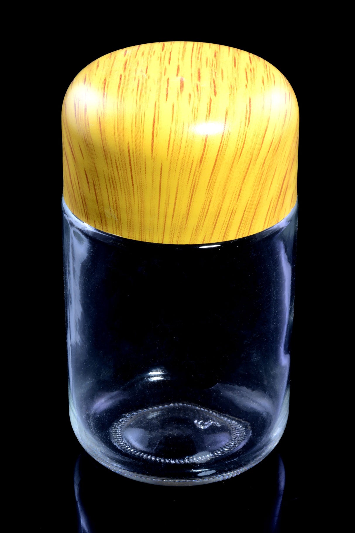 Glass Stash Jar – Wood-Grain Tamper Cap