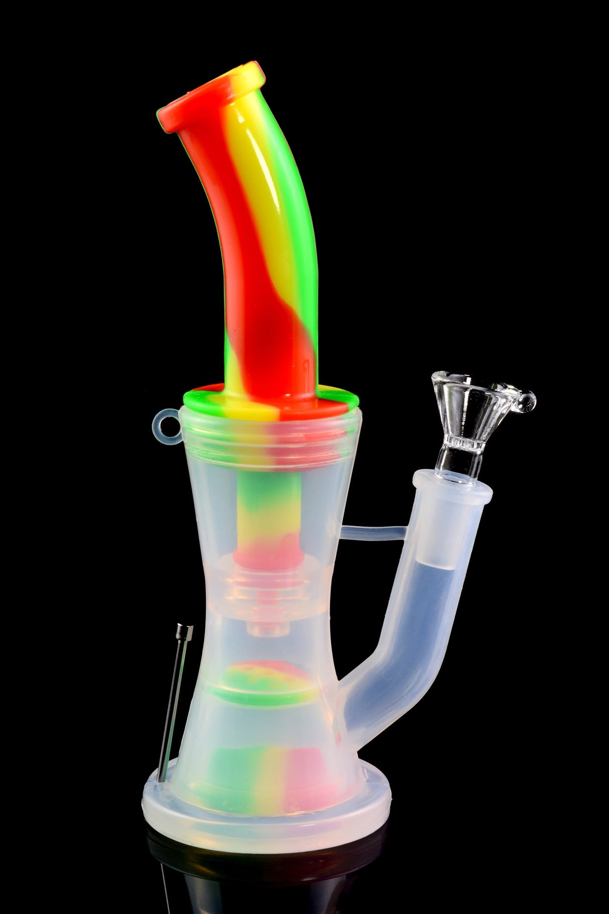 2-Part Silicone Bong “Hive Pop” – Honeycomb-to-Dome Percs – 8½″