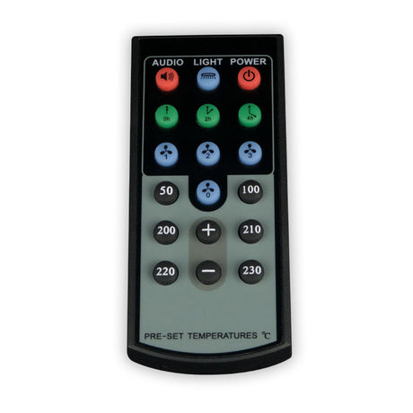 Arizer Vaporizer Remote Control Front View with Preset Temperature Buttons