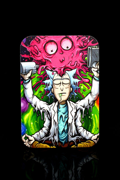 Small Art Metal Rolling Tray with Magnetic Lid – 7″ × 5″ – Select Design