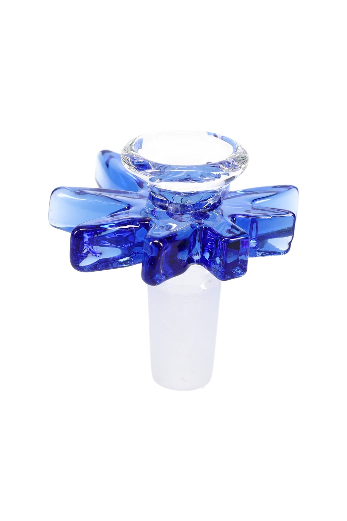 14 mm Male Leaf Bowl Slide – Blue Glass