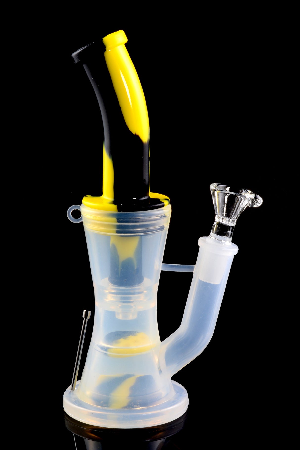 2-Part Silicone Bong “Hive Pop” – Honeycomb-to-Dome Percs – 8½″