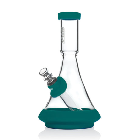 GRAV Deco Silicone Beaker in Teal with Slit-Diffuser Percolator, Front View on White Background