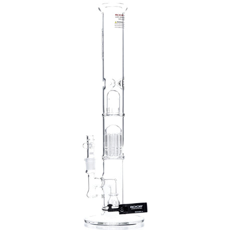 RooR Tech 18" 10 Arm Tree Perc Stemless Straight Waterpipe - WT/BK Logo