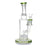 1Stop Glass 10" Matrix Perc Bong with Bent Neck in Green, Front View, for Dry Herbs
