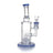 1Stop Glass 10" Matrix Perc Bong with Bent Neck in Blue, Front View on White Background
