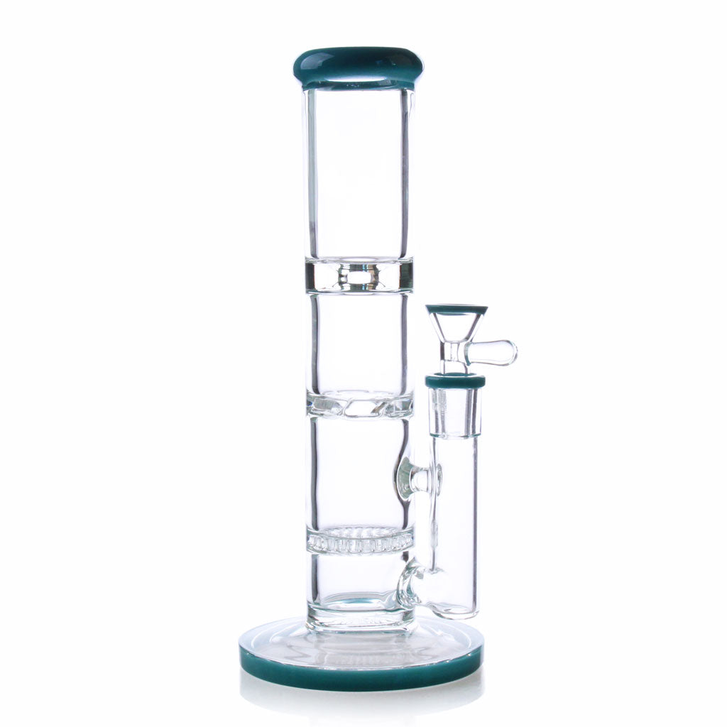 Green Flower 10" Candy Colored Straight Tube Dab Rig