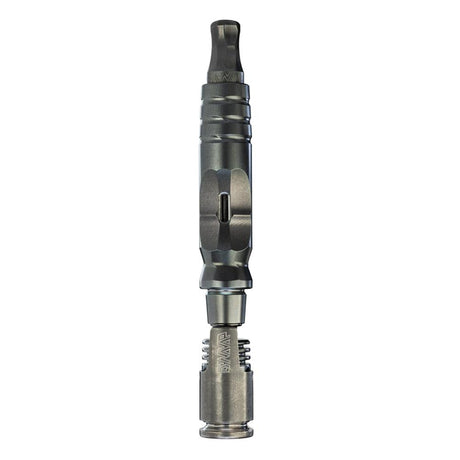 DynaVap HyperDyn titanium dry herb vaporizer standing upright, showing the Hyper Cap and Big Bowl tip chamber.