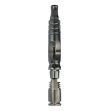 DynaVap HyperDyn titanium vaporizer product photo on transparent background, front facing and fully assembled.