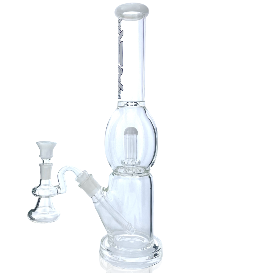 16" AFM Glass UFO Takeover Ivory Beaker Bong with Showerhead Perc and Bent Neck