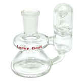 AFM 3" Lucky Goat Sidecar Clear Ashcatcher - 14mm Joint, Borosilicate Glass, Front View