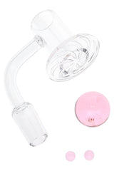 Quartz 14.5 mm Male Domeless Terp Slurper Banger “SpinDish” – Marble & Pearls