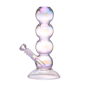 BigFun! Bubble Bong with iridescent electroplated finish and stacked bubble design