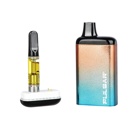 Pulsar 510 DL 2.0 Mist Series Vape Bar in Black with 650mAh battery, side view on white background