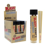 RAW Terp'd Cones - Blue Parfait 1 1/4 size with display box, front view, ideal for enhanced flavor