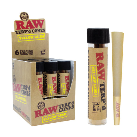 RAW Terp'd Cones 1 1/4 Yellow Kush with 6 Terpene Infused Pre-rolled Cones