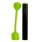 DynaVap SlingStash shown open, displaying the aluminum tube's stash compartment and removable plug.