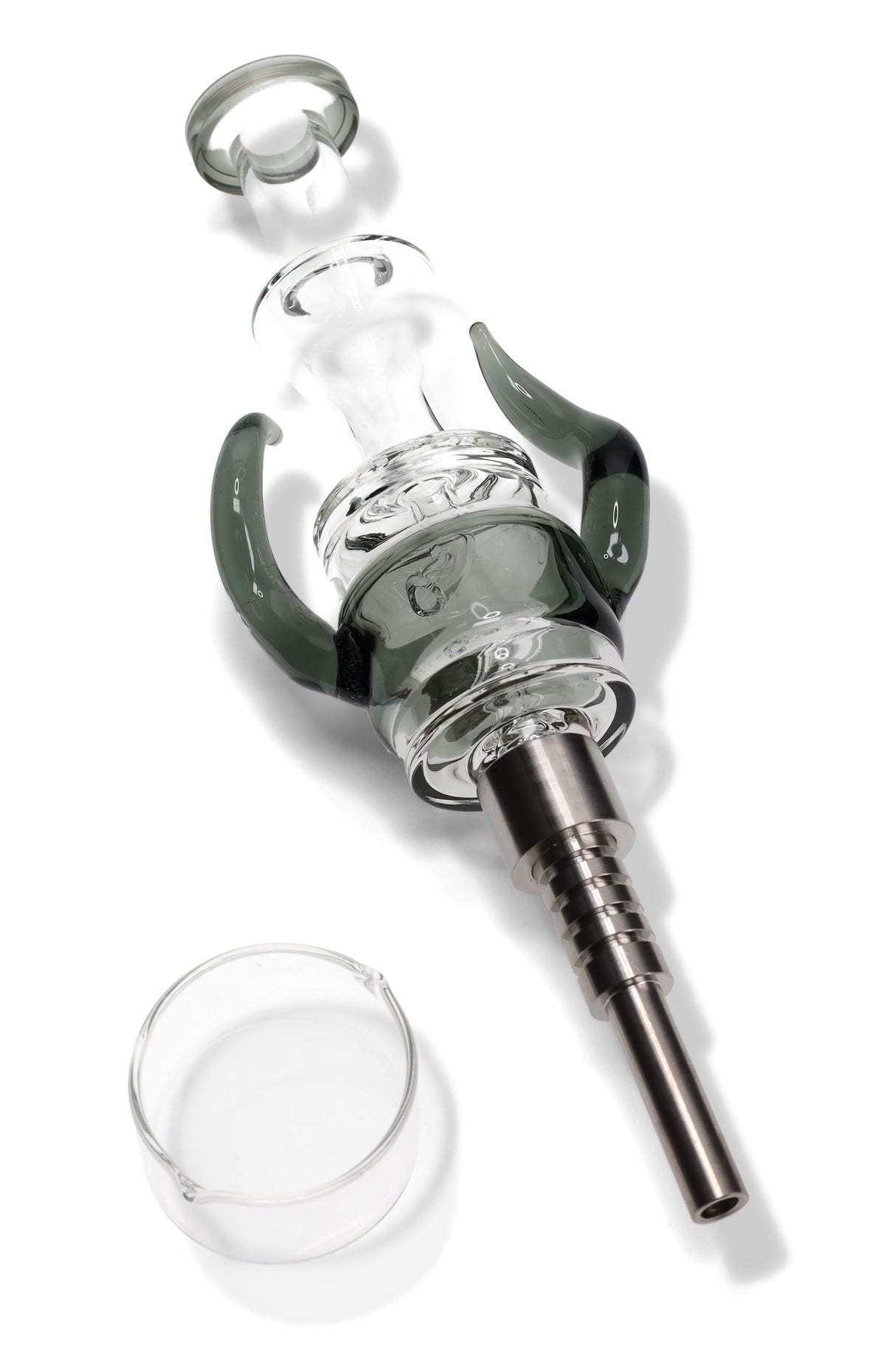 Glass Spiked Dab Straw Kit “Devil Horns” – 7½″
